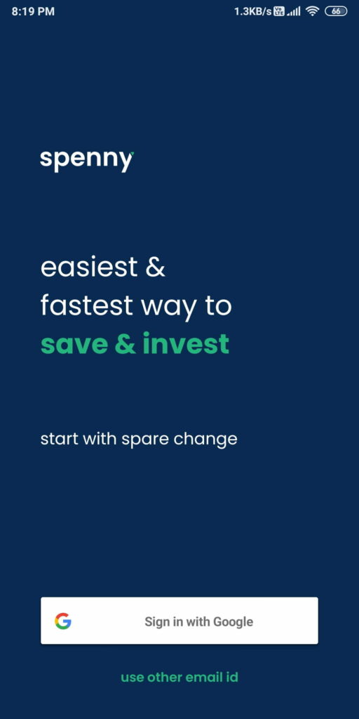 spenny app first page