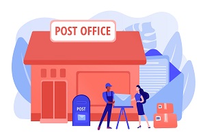 Post office concept vector illustration Post office income scheme