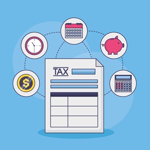 tax payment concept Income tax refun form